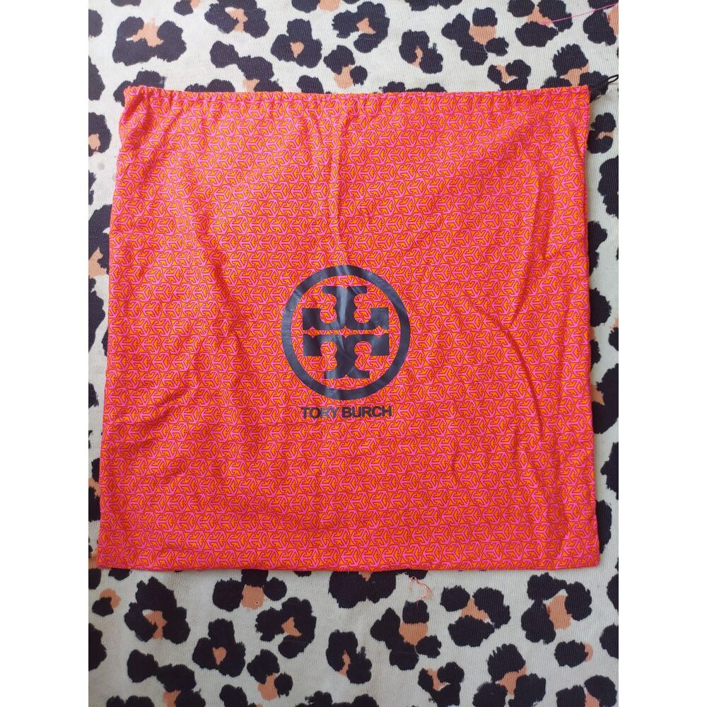 Tory Burch Duster Bag Pink Orange 23" x 23" Circular Logo Geometric Design